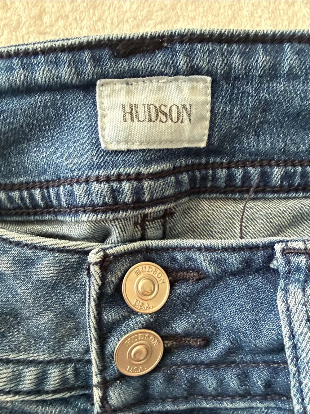 Hudson Jeans Rolled Cuff Stretch Denim Shorts - Blue size 24